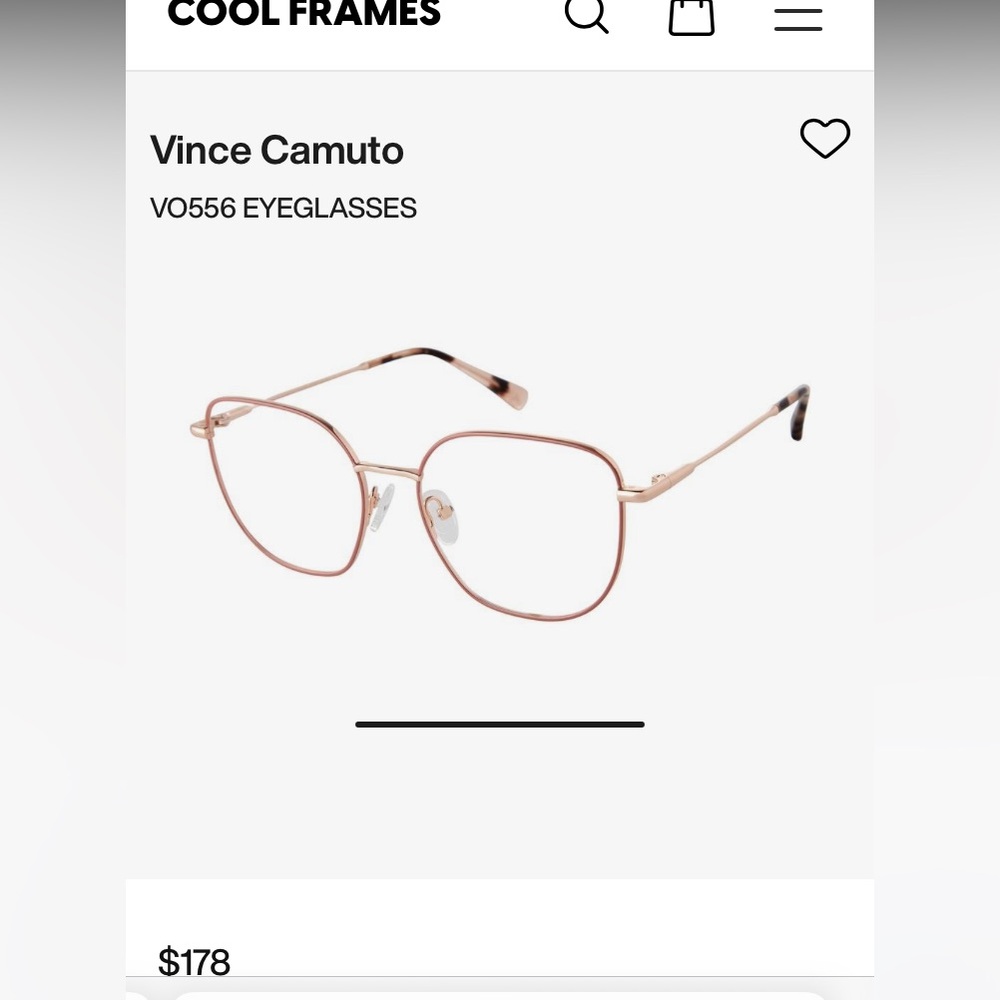 Vince Camuto Blush Gold Eyewear (just frame no lenses)